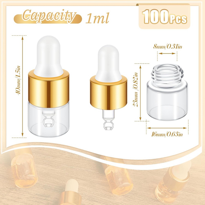 100 szt. Mini Szklane Butelki  – Essential Oils recenzja i cena